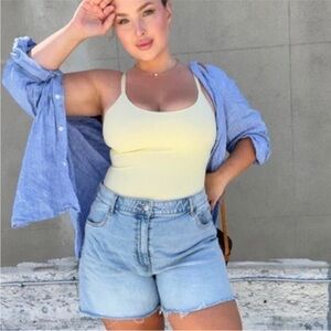 Pinsy Bonded Spaghetti Thong Shapesuit 2X Limited Edition Butter Yellow NWT